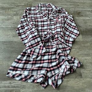 NEW Ole Miss‎ Rebels Concepts Sport Button Up Red Plaid Tie One Piece Womens S